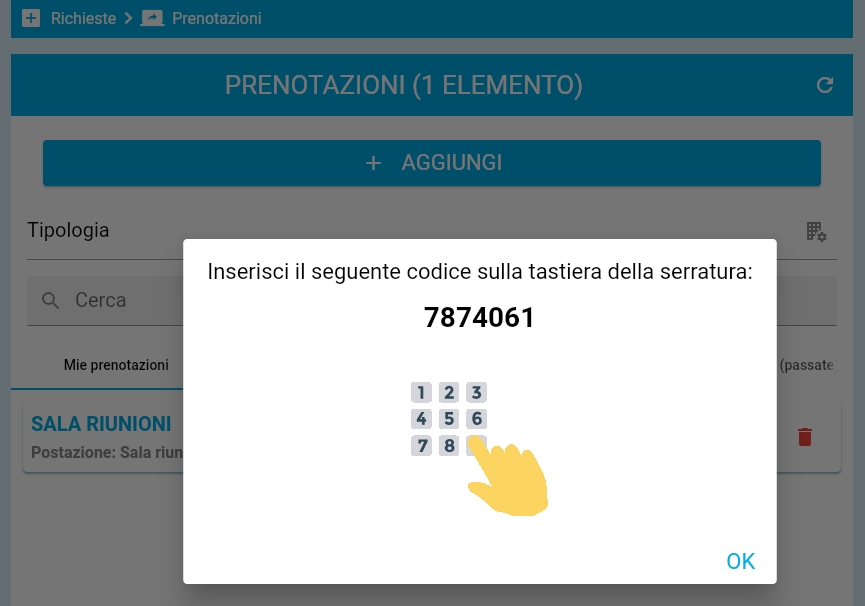 Codice sblocco serratura Tuya in EasyHour