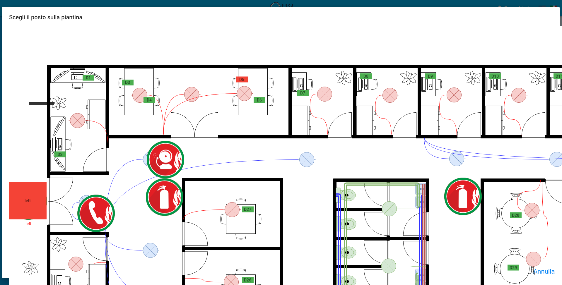 scegli posto sulla piantina
