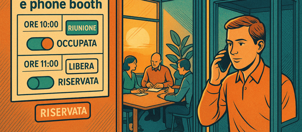 Sale riunioni e phone booth: meno no-show, più focus